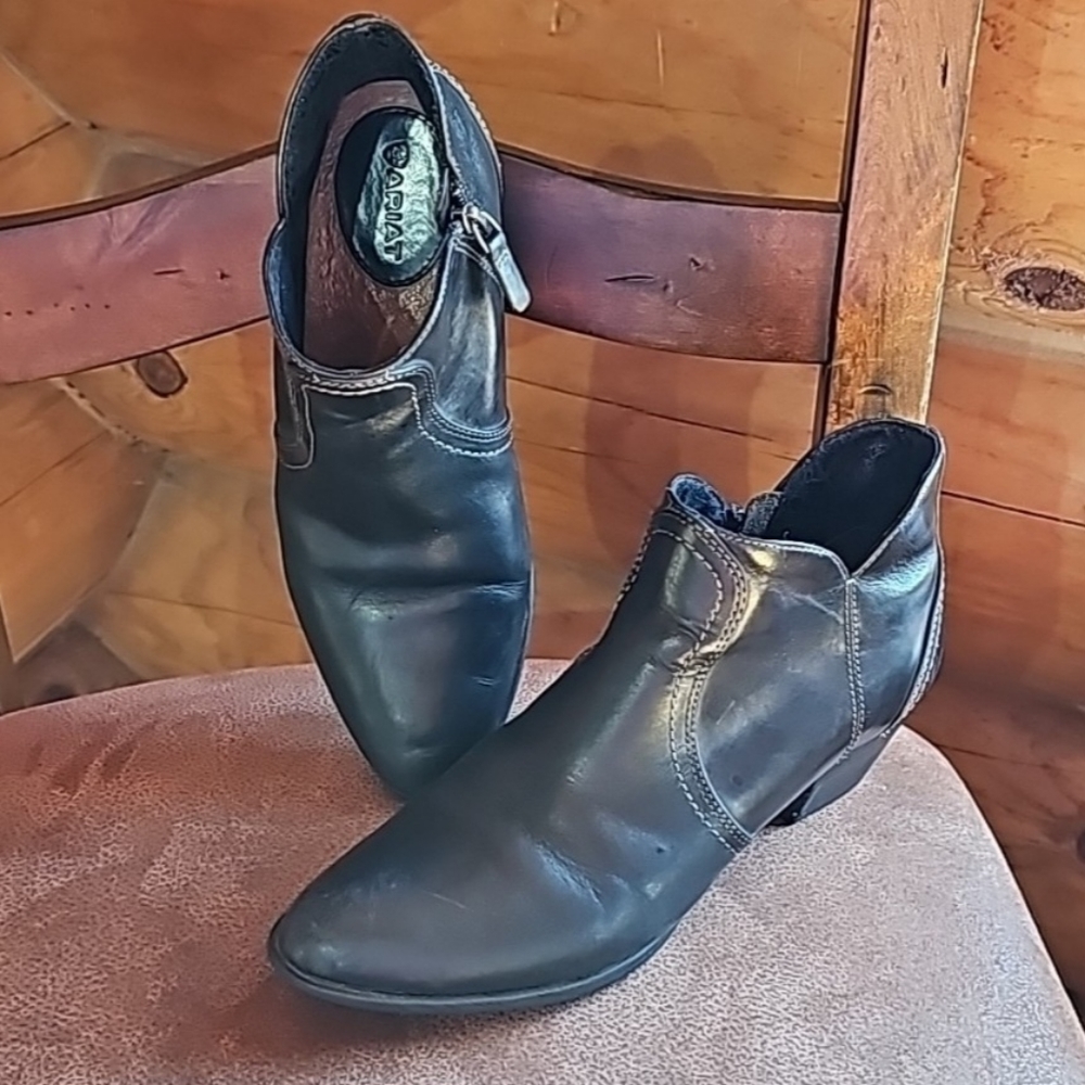Ariat Black Leather Ankle Booties